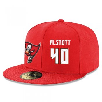 NFL Tampa Bay Buccaneers #40 Mike Alstott Snapback Adjustable Stitched Player Hat - Red/White Snapbacks/Hats/Caps