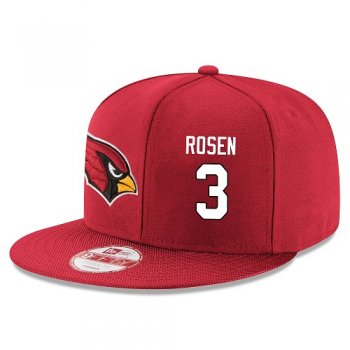 NFL Arizona Cardinals #3 Josh Rosen Snapback Adjustable Stitched Player Hat - Red Snapbacks/Hats/Caps