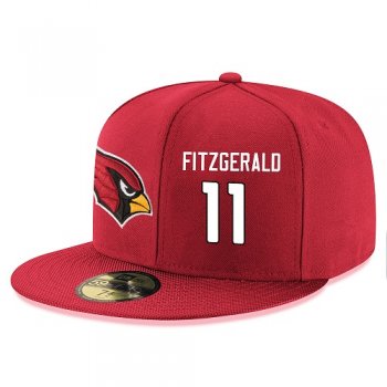 NFL Arizona Cardinals #11 Larry Fitzgerald Snapback Adjustable Stitched Player Hat - Red/White Snapbacks/Hats/Caps