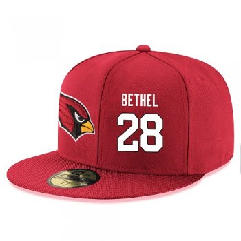 NFL Arizona Cardinals #28 Justin Bethel Snapback Adjustable Stitched Player Hat - Red/White Snapbacks/Hats/Caps