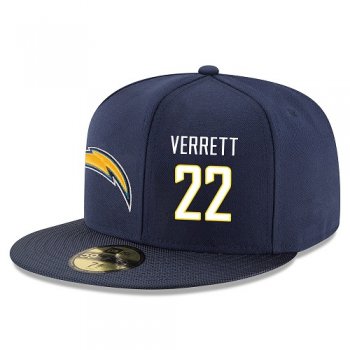 NFL Los Angeles Chargers #22 Jason Verrett Snapback Adjustable Stitched Player Rush Hat - Navy/White Snapbacks/Hats/Caps