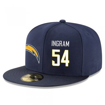 NFL Los Angeles Chargers #54 Melvin Ingram Snapback Adjustable Stitched Player Rush Hat - Navy/White Snapbacks/Hats/Caps