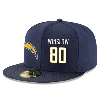 NFL Los Angeles Chargers #80 Kellen Winslow Snapback Adjustable Stitched Player Rush Hat - Navy/White Snapbacks/Hats/Caps