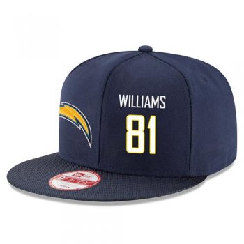 NFL Los Angeles Chargers #81 Mike Williams Snapback Adjustable Stitched Player Rush Hat - Navy/White Snapbacks/Hats/Caps