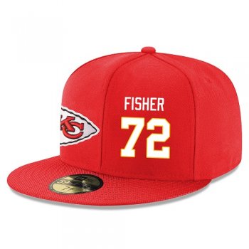 NFL Kansas City Chiefs #72 Eric Fisher Snapback Adjustable Stitched Player Hat - Red/White Snapbacks/Hats/Caps