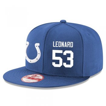 NFL Indianapolis Colts #53 Darius Leonard Snapback Adjustable Stitched Player Hat - Royal Blue Snapbacks/Hats/Caps