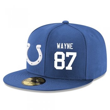 NFL Indianapolis Colts #87 Reggie Wayne Snapback Adjustable Stitched Player Hat - Royal Blue/White Snapbacks/Hats/Caps