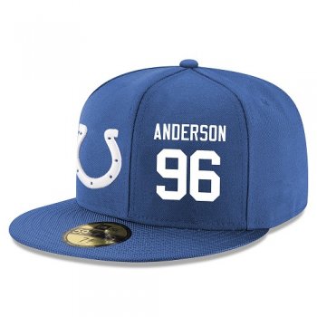 NFL Indianapolis Colts #96 Henry Anderson Snapback Adjustable Stitched Player Hat - Royal Blue/White Snapbacks/Hats/Caps