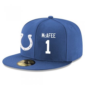 NFL Indianapolis Colts #1 Pat McAfee Snapback Adjustable Stitched Player Hat - Royal Blue/White Snapbacks/Hats/Caps