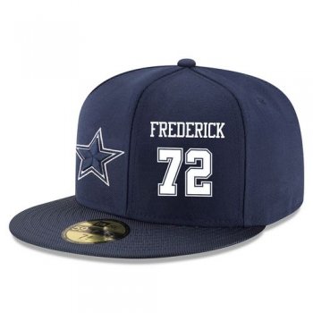 NFL Dallas Cowboys #72 Travis Frederick Snapback Adjustable Stitched Player Hat - Navy/White Snapbacks/Hats/Caps