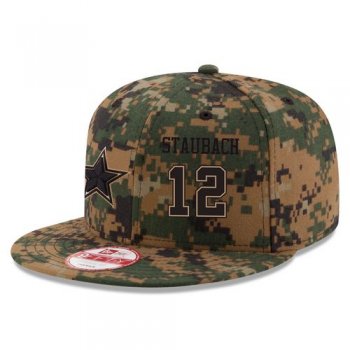 Men's Dallas Cowboys #12 Roger Staubach New Era Digital Camo Memorial Day 9FIFTY Snapback Adjustable Hat Snapbacks/Hats/Caps