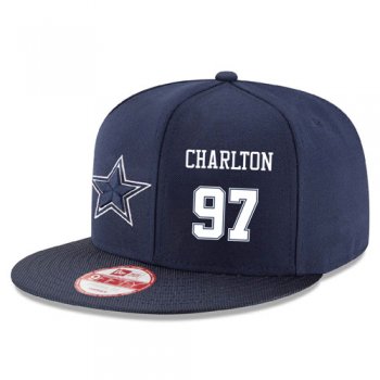 NFL Dallas Cowboys #97 Taco Charlton Snapback Adjustable Stitched Player Hat - Navy/White Snapbacks/Hats/Caps