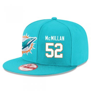 NFL Miami Dolphins #52 Raekwon McMillan Snapback Adjustable Stitched Player Hat - Aqua Green/White Snapbacks/Hats/Caps