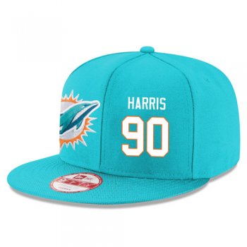 NFL Miami Dolphins #90 Charles Harris Snapback Adjustable Stitched Player Hat - Aqua Green/White Snapbacks/Hats/Caps