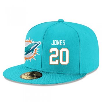 NFL Miami Dolphins #20 Reshad Jones Snapback Adjustable Stitched Player Hat - Aqua Green/White Snapbacks/Hats/Caps