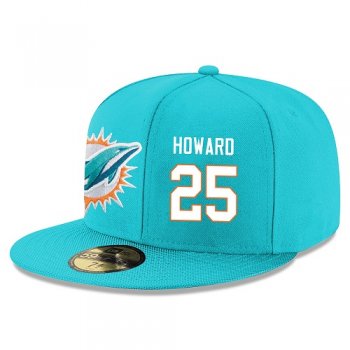 NFL Miami Dolphins #25 Xavien Howard Snapback Adjustable Stitched Player Hat - Aqua Green/White Snapbacks/Hats/Caps