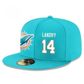 NFL Miami Dolphins #14 Jarvis Landry Snapback Adjustable Stitched Player Hat - Aqua Green/White Snapbacks/Hats/Caps