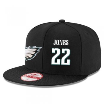 NFL Philadelphia Eagles #22 Sidney Jones Snapback Adjustable Stitched Player Hat - Black/White Snapbacks/Hats/Caps