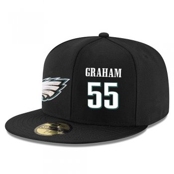 NFL Philadelphia Eagles #55 Brandon Graham Snapback Adjustable Stitched Player Hat - Black/White Snapbacks/Hats/Caps