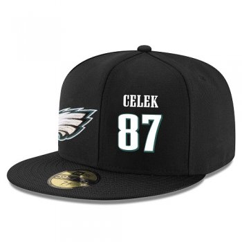 NFL Philadelphia Eagles #87 Brent Celek Snapback Adjustable Stitched Player Hat - Black/White Snapbacks/Hats/Caps