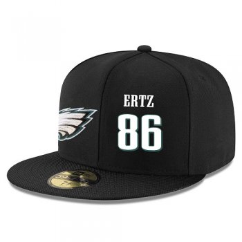 NFL Philadelphia Eagles #86 Zach Ertz Snapback Adjustable Stitched Player Hat - Black/White Snapbacks/Hats/Caps