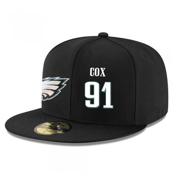 NFL Philadelphia Eagles #91 Fletcher Cox Snapback Adjustable Stitched Player Hat - Black/White Snapbacks/Hats/Caps