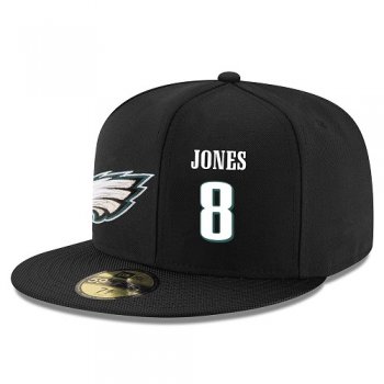 NFL Philadelphia Eagles #8 Donnie Jones Snapback Adjustable Stitched Player Hat - Black/White Snapbacks/Hats/Caps