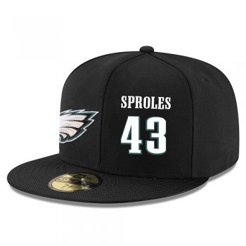 NFL Philadelphia Eagles #43 Darren Sproles Snapback Adjustable Stitched Player Hat - Black/White Snapbacks/Hats/Caps