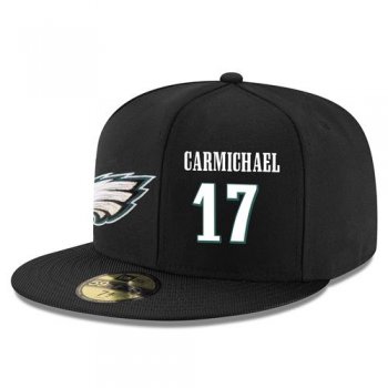 NFL Philadelphia Eagles #17 Harold Carmichael Snapback Adjustable Stitched Player Hat - Black/White Snapbacks/Hats/Caps