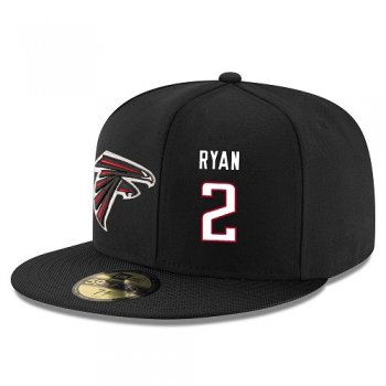 NFL Atlanta Falcons #2 Matt Ryan Snapback Adjustable Stitched Player Hat - Black/White Snapbacks/Hats/Caps