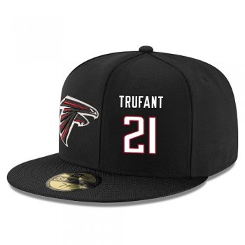 NFL Atlanta Falcons #21 Desmond Trufant Snapback Adjustable Stitched Player Hat - Black/White Snapbacks/Hats/Caps