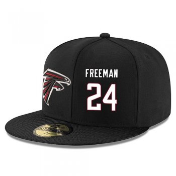 NFL Atlanta Falcons #24 Devonta Freeman Snapback Adjustable Stitched Player Hat - Black/White Snapbacks/Hats/Caps