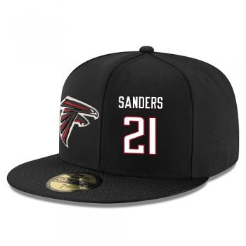 NFL Atlanta Falcons #21 Deion Sanders Snapback Adjustable Stitched Player Hat - Black/White Snapbacks/Hats/Caps