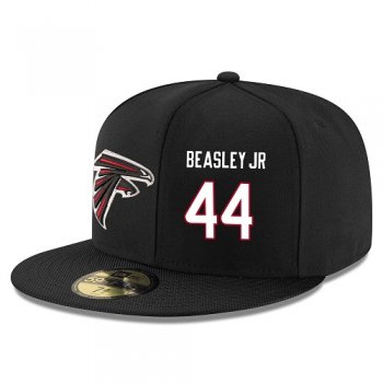 NFL Atlanta Falcons #44 Vic Beasley Jr Snapback Adjustable Stitched Player Hat - Black/White Snapbacks/Hats/Caps