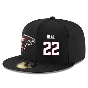 NFL Atlanta Falcons #22 Keanu Neal Snapback Adjustable Stitched Player Hat - Black/White Snapbacks/Hats/Caps