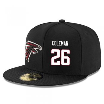 NFL Atlanta Falcons #26 Tevin Coleman Snapback Adjustable Stitched Player Hat - Black/White Snapbacks/Hats/Caps