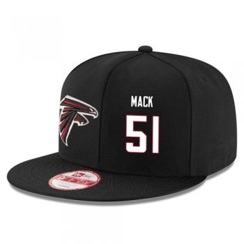 NFL Atlanta Falcons #51 Alex Mack Snapback Adjustable Stitched Player Hat - Black/White Snapbacks/Hats/Caps