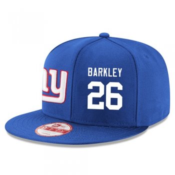 NFL New York Giants #26 Saquon Barkley Snapback Adjustable Stitched Player Hat - Royal Blue Snapbacks/Hats/Caps