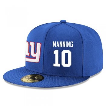 NFL New York Giants #10 Eli Manning Snapback Adjustable Stitched Player Hat - Blue/White Snapbacks/Hats/Caps