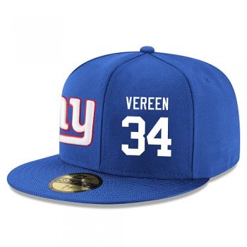 NFL New York Giants #34 Shane Vereen Snapback Adjustable Stitched Player Hat - Blue/White Snapbacks/Hats/Caps