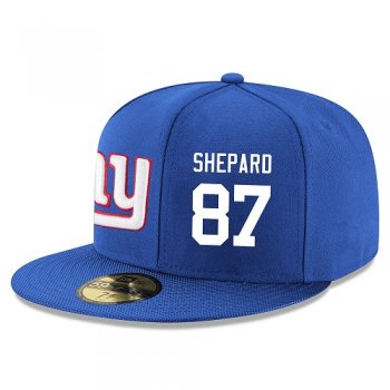 NFL New York Giants #87 Sterling Shepard Snapback Adjustable Stitched Player Hat - Blue/White Snapbacks/Hats/Caps