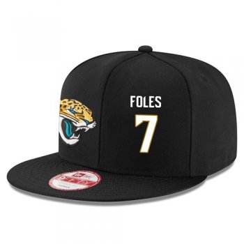 NFL Jacksonville Jaguars #7 Nick Foles Snapback Adjustable Stitched Player Hat - Black Snapbacks/Hats/Caps