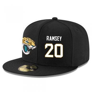 NFL Jacksonville Jaguars #20 Jalen Ramsey Snapback Adjustable Stitched Player Hat - Black/White Snapbacks/Hats/Caps