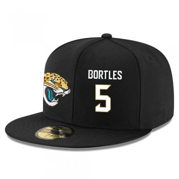 NFL Jacksonville Jaguars #5 Blake Bortles Snapback Adjustable Stitched Player Hat - Black/White Snapbacks/Hats/Caps