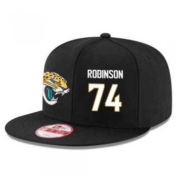 NFL Jacksonville Jaguars #74 Cam Robinson Snapback Adjustable Stitched Player Hat - Black/White Snapbacks/Hats/Caps