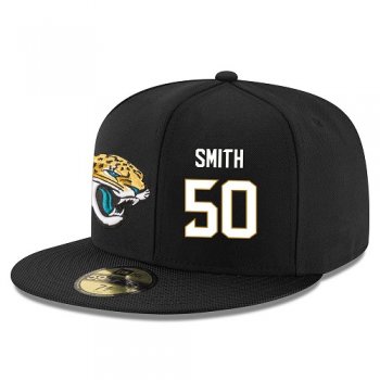 NFL Jacksonville Jaguars #50 Telvin Smith Snapback Adjustable Stitched Player Hat - Black/White Snapbacks/Hats/Caps