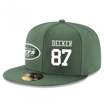 NFL New York Jets #87 Eric Decker Snapback Adjustable Stitched Player Hat - Green/White Snapbacks/Hats/Caps