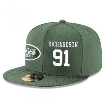 NFL New York Jets #91 Sheldon Richardson Snapback Adjustable Stitched Player Hat - Green/White Snapbacks/Hats/Caps