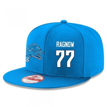 NFL Detroit Lions #77 Frank Ragnow Snapback Adjustable Stitched Player Hat - Blue Snapbacks/Hats/Caps