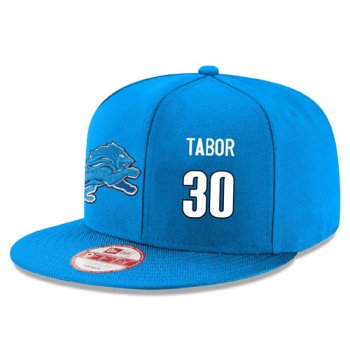 NFL Detroit Lions #30 Teez Tabor Snapback Adjustable Stitched Player Hat - Blue/White Snapbacks/Hats/Caps